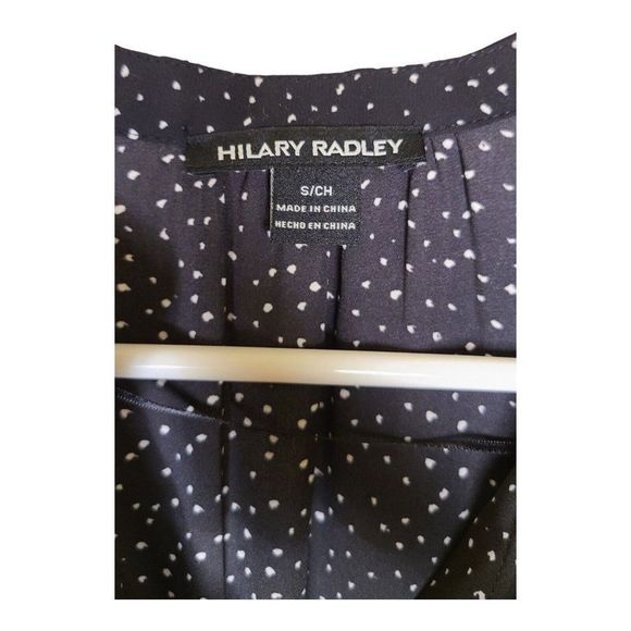Hilary Radley Black White Polka Dot Printed Tunic Dress Sz Small - Picture 3 of 7
